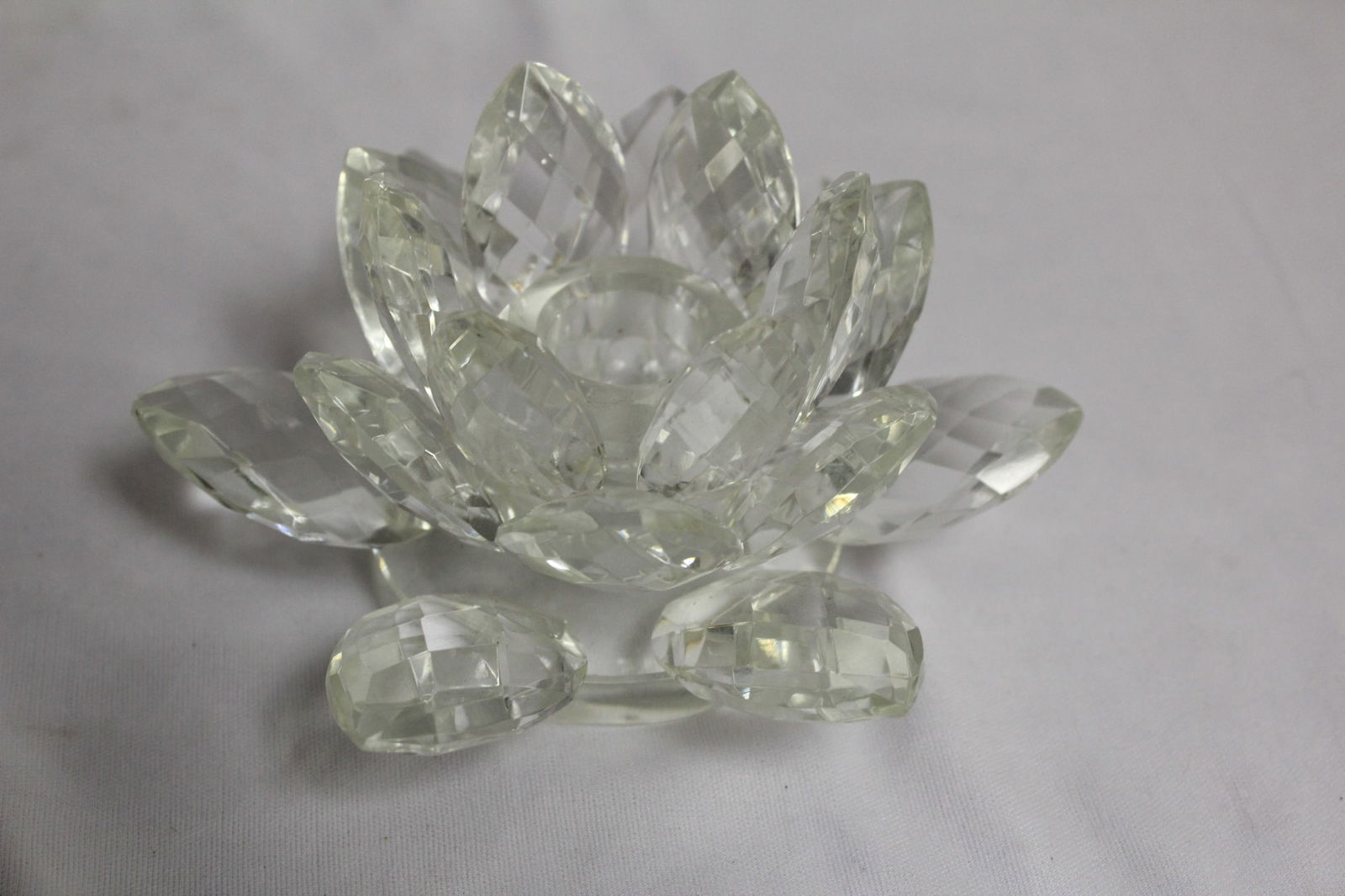 A Crystal Candlestick: single one - 5" wide