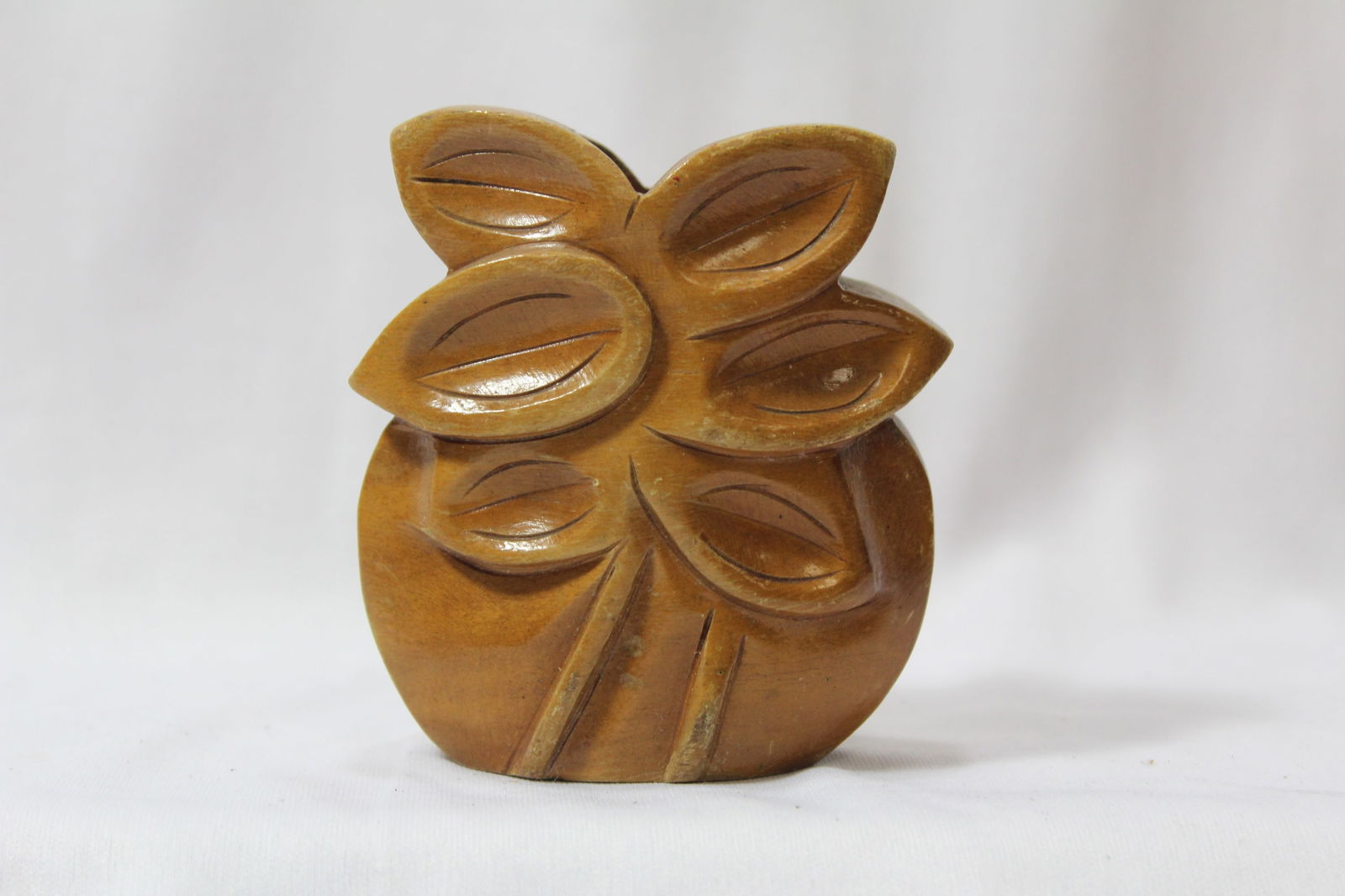 A Wooden Candle Holder: 3 1/2" tall