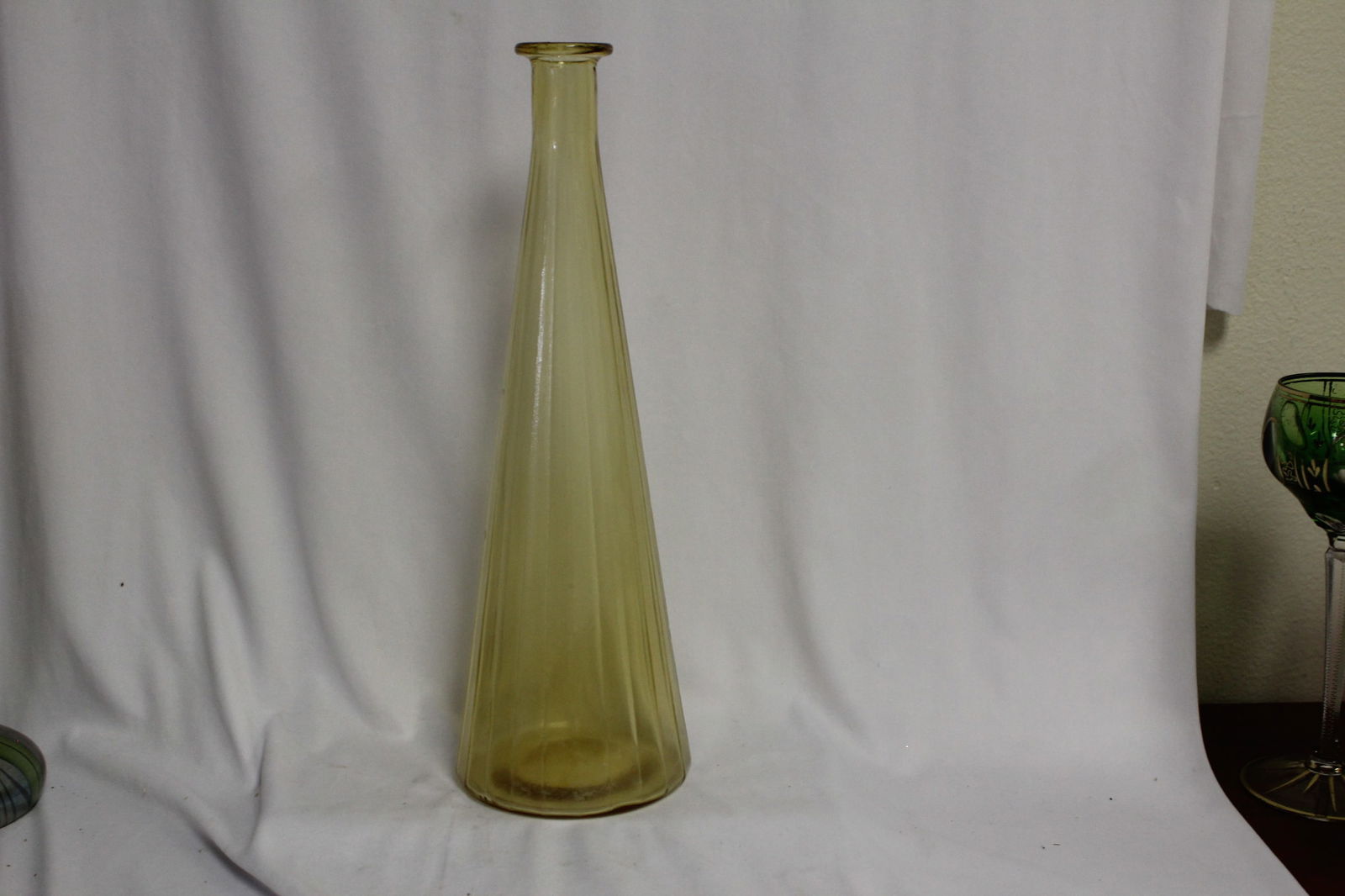 Amber Glass Vase: 13 5/8" tall