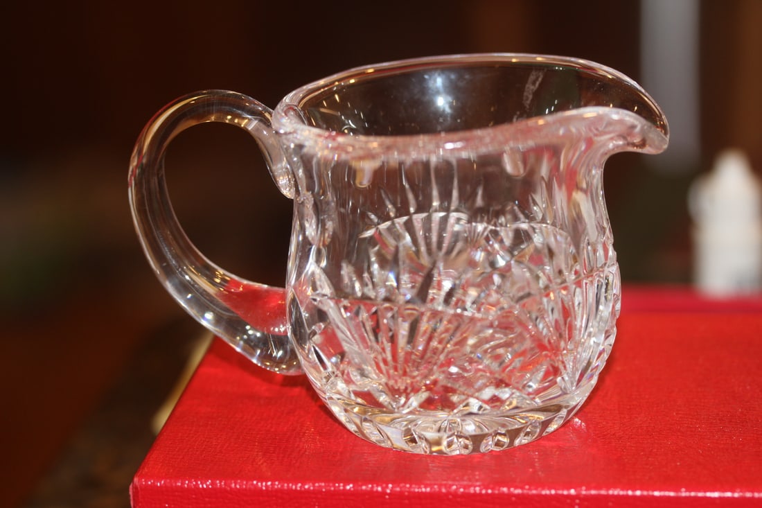 Cut Glass Creamer: 3 1/4" tall