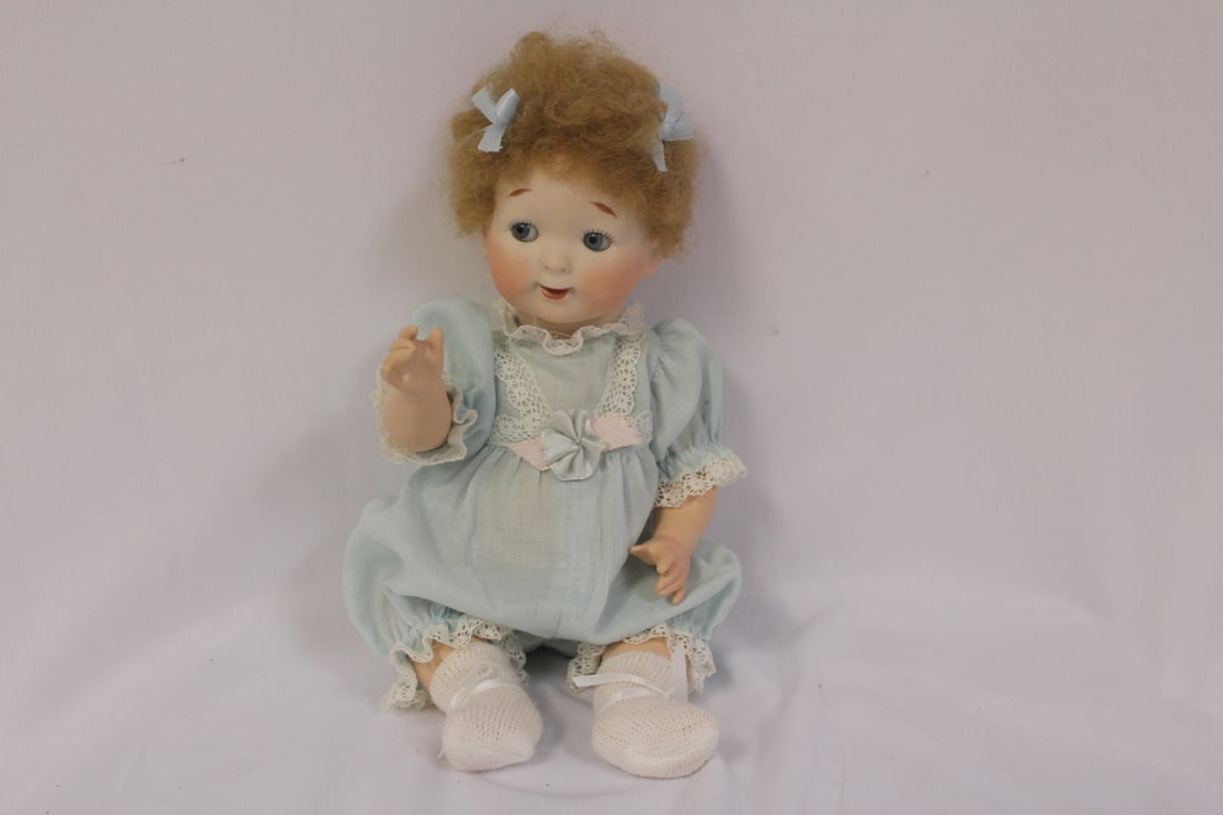 A Signed Elaine Pilsitz Doll: 8 1/2" tall