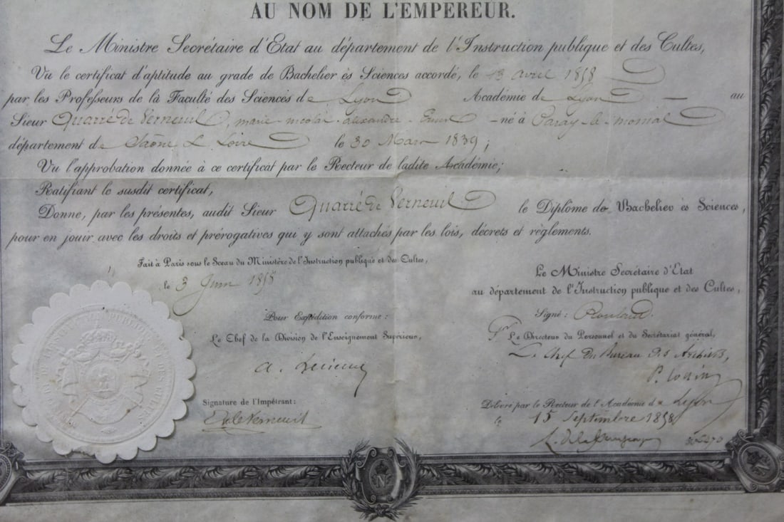 An Old Diploma - Dated 1858 - 3