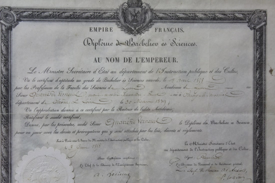An Old Diploma - Dated 1858 - 4