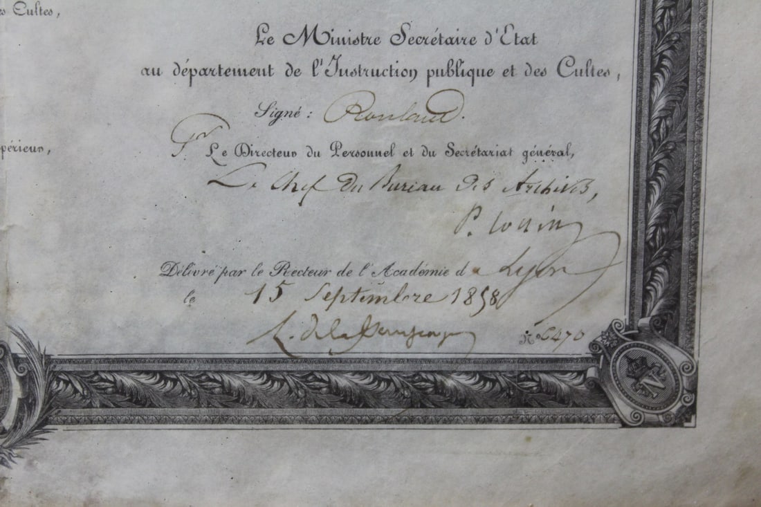 An Old Diploma - Dated 1858 - 5