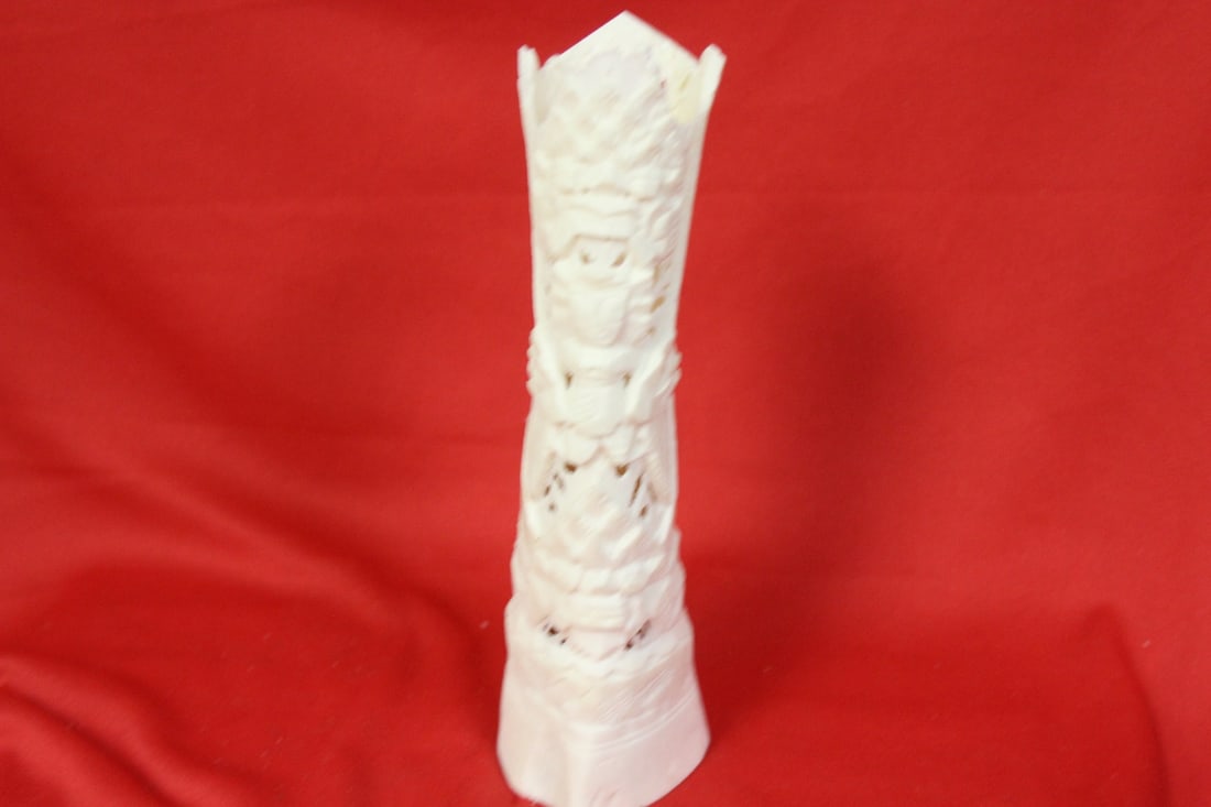 A Well Carved Bone Statue: 7 1/4" tall