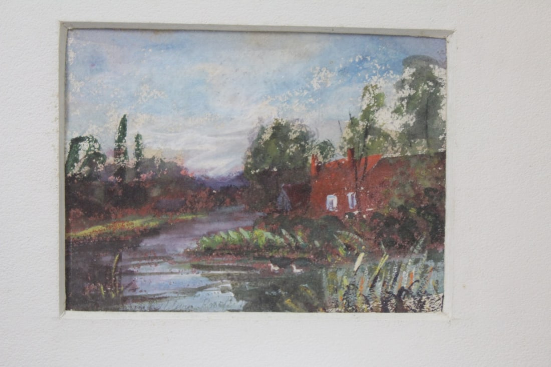 Watercolor by Listed Artist Samuel Baldwin Pratt: signed - overall= 20" x 15 1/2" - sight= 9" x 6 1/2"