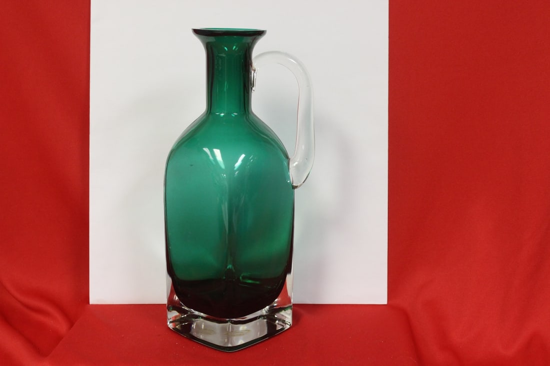 A Glass Pitcher: 9 1/2" tall