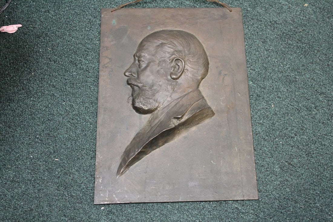 A Bronze Plaque: signed W.Schmidt 1901 - on possibly president Grant - 14 3/8" x 10 1/4"