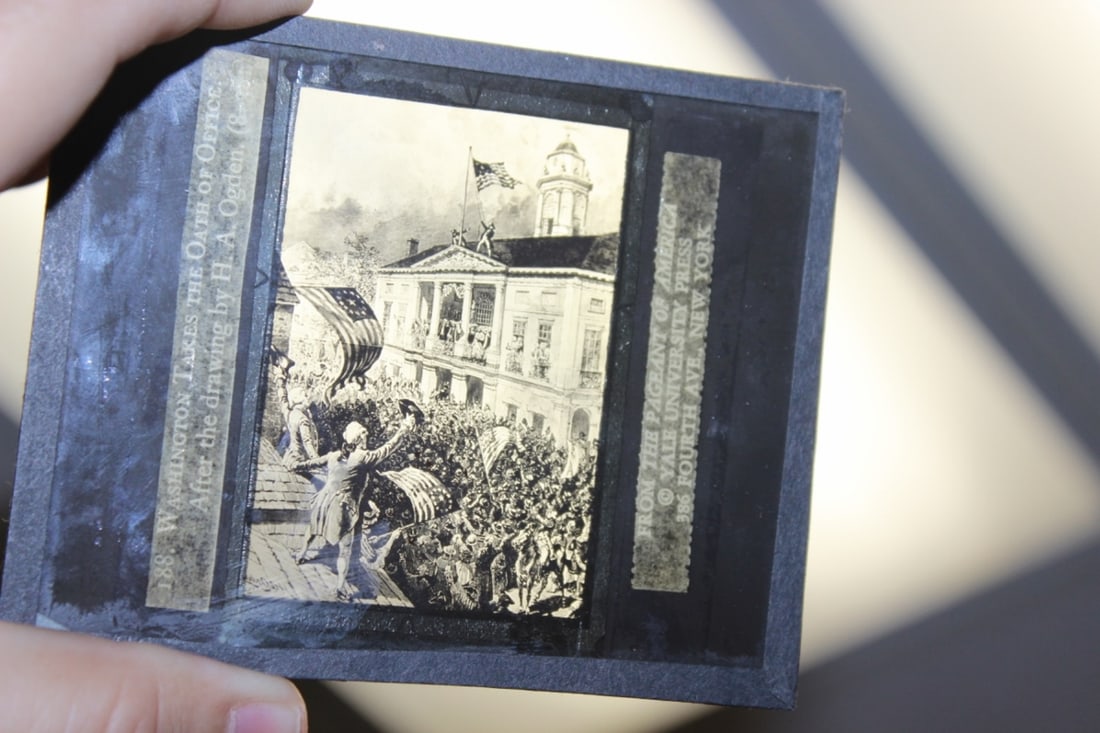 Black and White Antique Photograph Slide on Glass: Early 20th Century - Very Rare 3 7/8" x 3 1/4"
