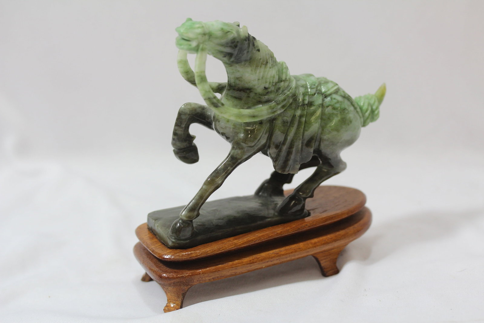 A Jade Horse on Stand: Vintage - Chinese - Horse+stand= 5 1/2" tall