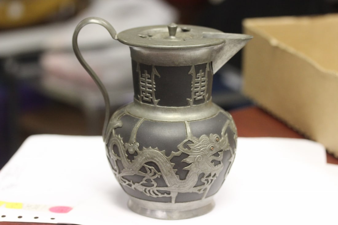 A Chinese Yixing Teapot: Dragon design - 6 inches in height