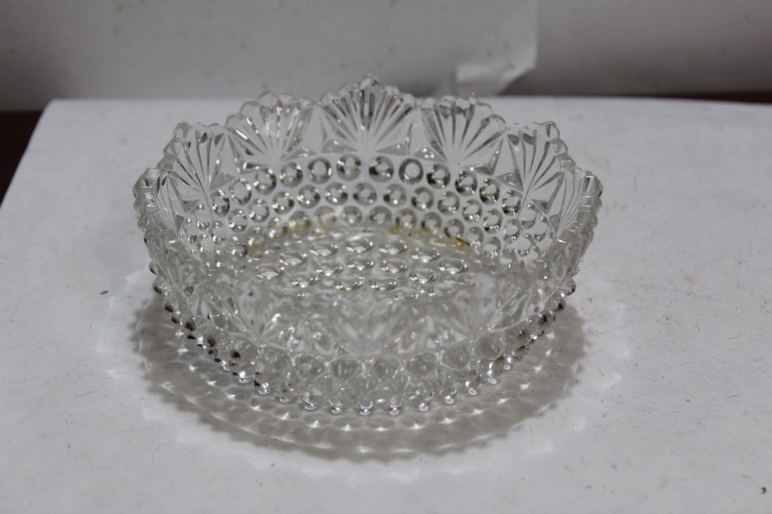 A Pressed Glass Nut Bowl: 5" in diameter