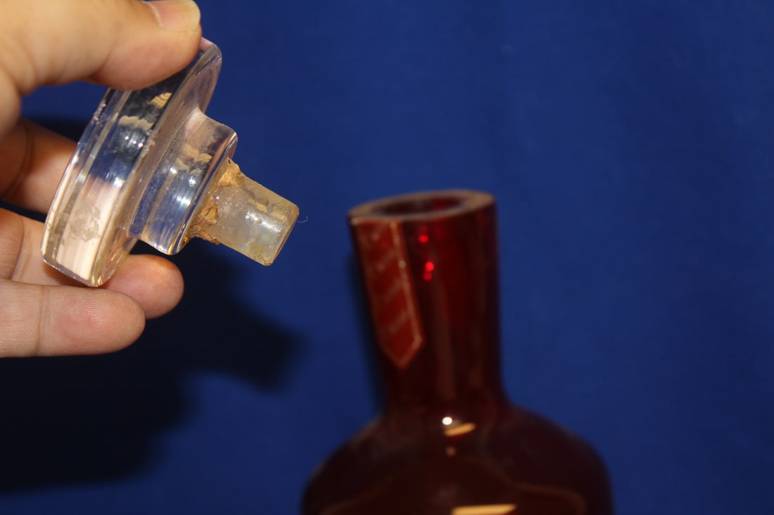 A Ruby Red Artglass Decanter - 2