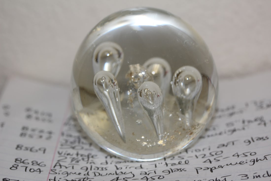 Control Bubble Art Glass Paperweight: 2 3/4" in diameter