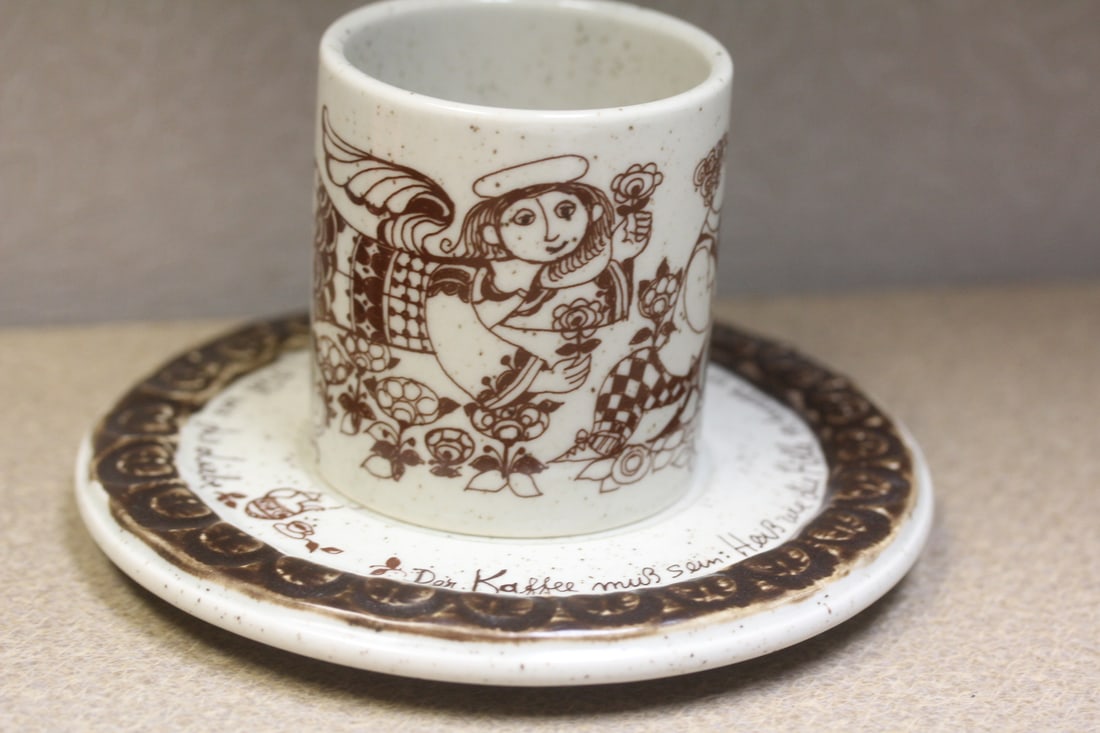 Rosenthal cup and saucer: ceramic, saucer= 5 7/8" in diameter