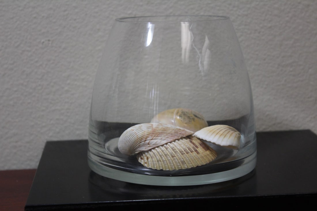 A Glass Container with Shelves: 5 1/4" tall