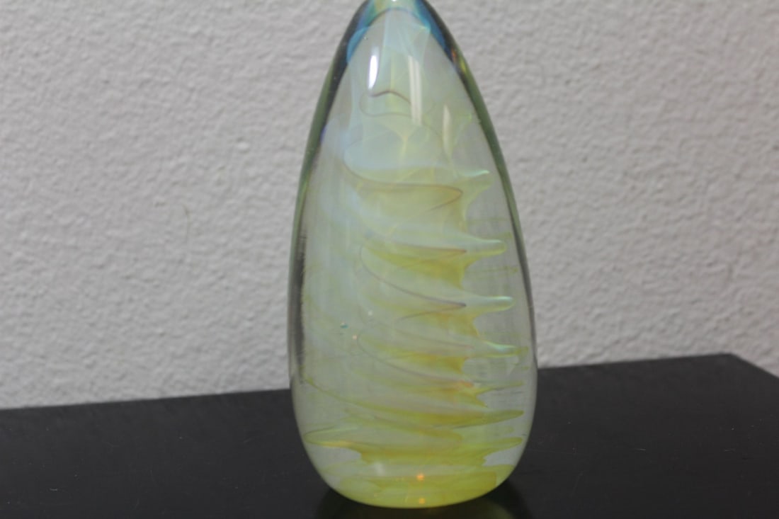 A Signed Paperweight: Possibly a Clark Glass - 5 1/4" tall