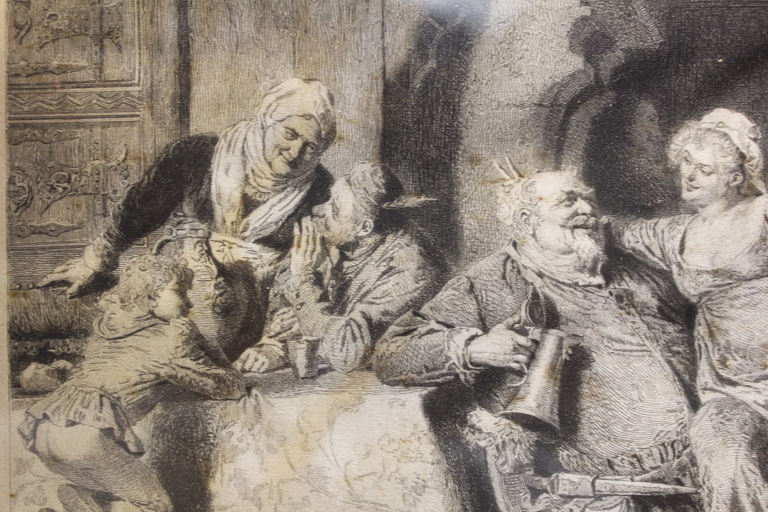 Dated 1885 Etching on Silk - 3