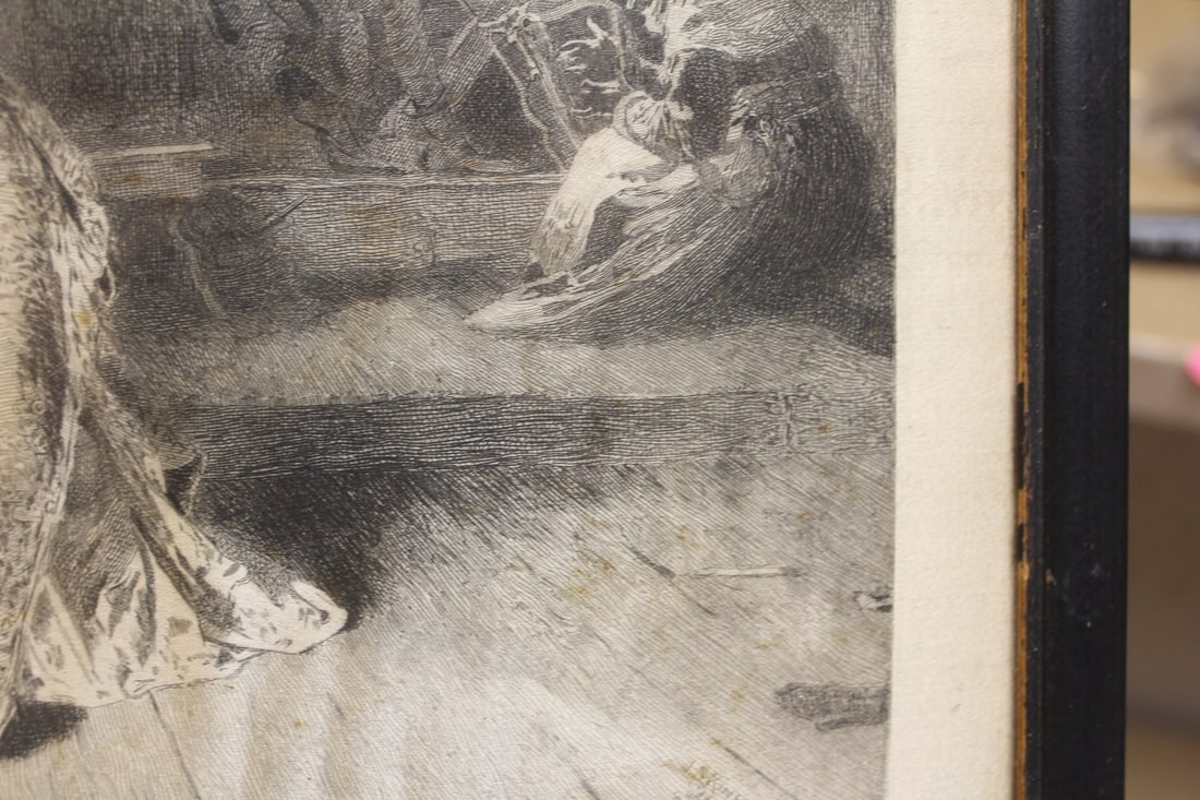 Dated 1885 Etching on Silk - 7