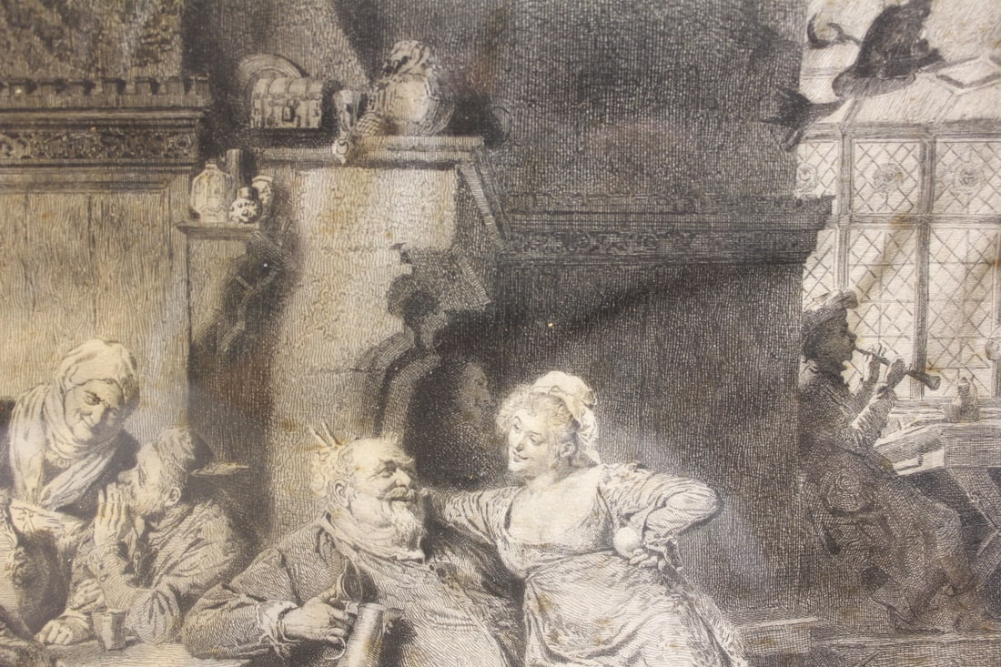 Dated 1885 Etching on Silk - 9