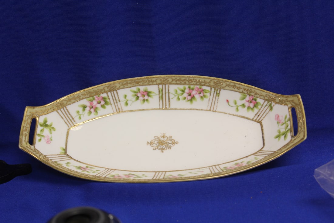 A Nippon Porcelain Two Handles Tray: 12 3/4" across