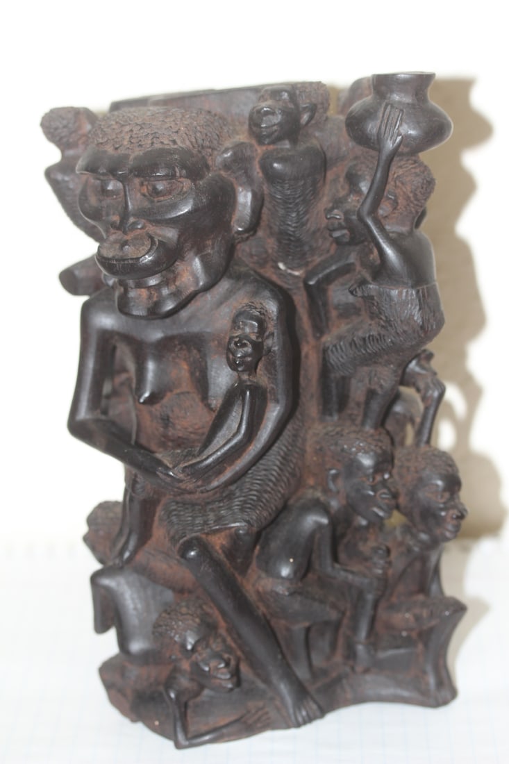 Solid Ebony African Statue: very well carved - 8 1/2 inches tall