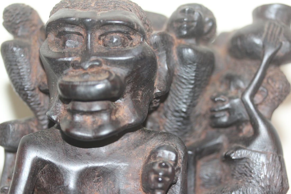 Solid Ebony African Statue - 2