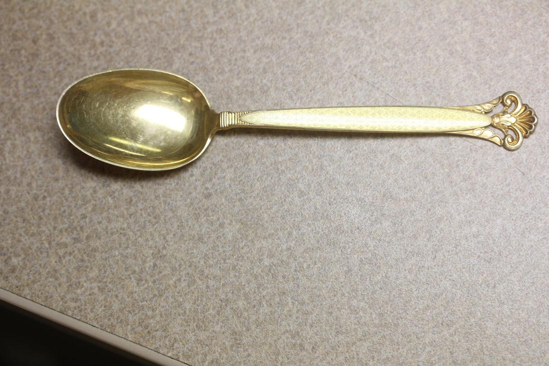 Vintage Sterling Enamel Spoon: Th. Martinsen, Norway - 5 7/8" long