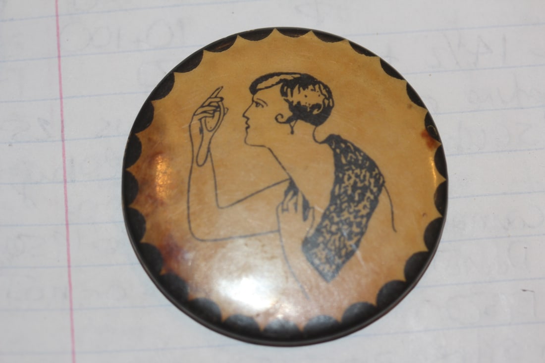 Vintage Risque Celluloid Mirror: as shown on photos