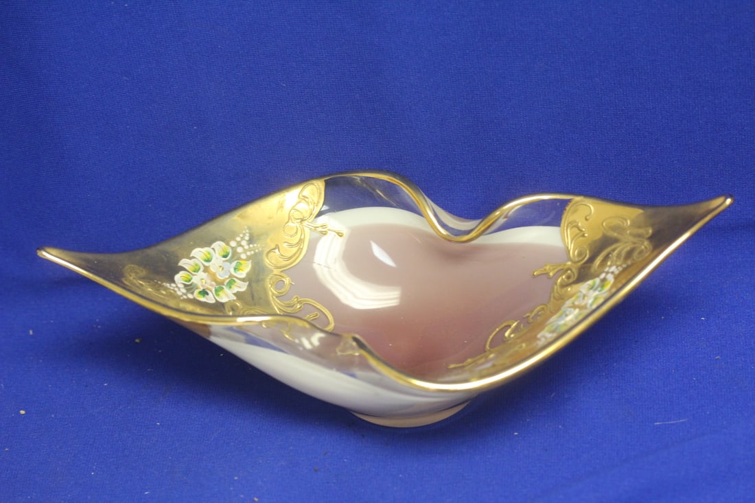 Moser or Moser Style Art Glass Bowl: well made - 11 1/2" across
