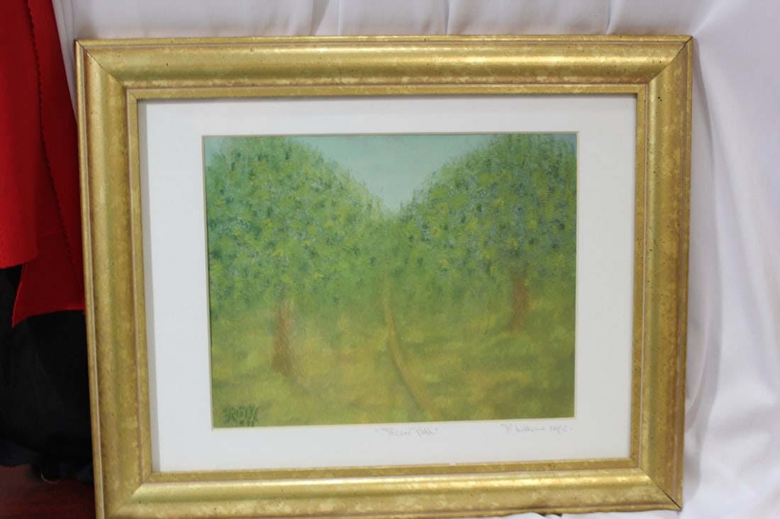 A Signed R. Williams Print/Lithograph: framed - overall= 15 5/8" x 12 5/8"