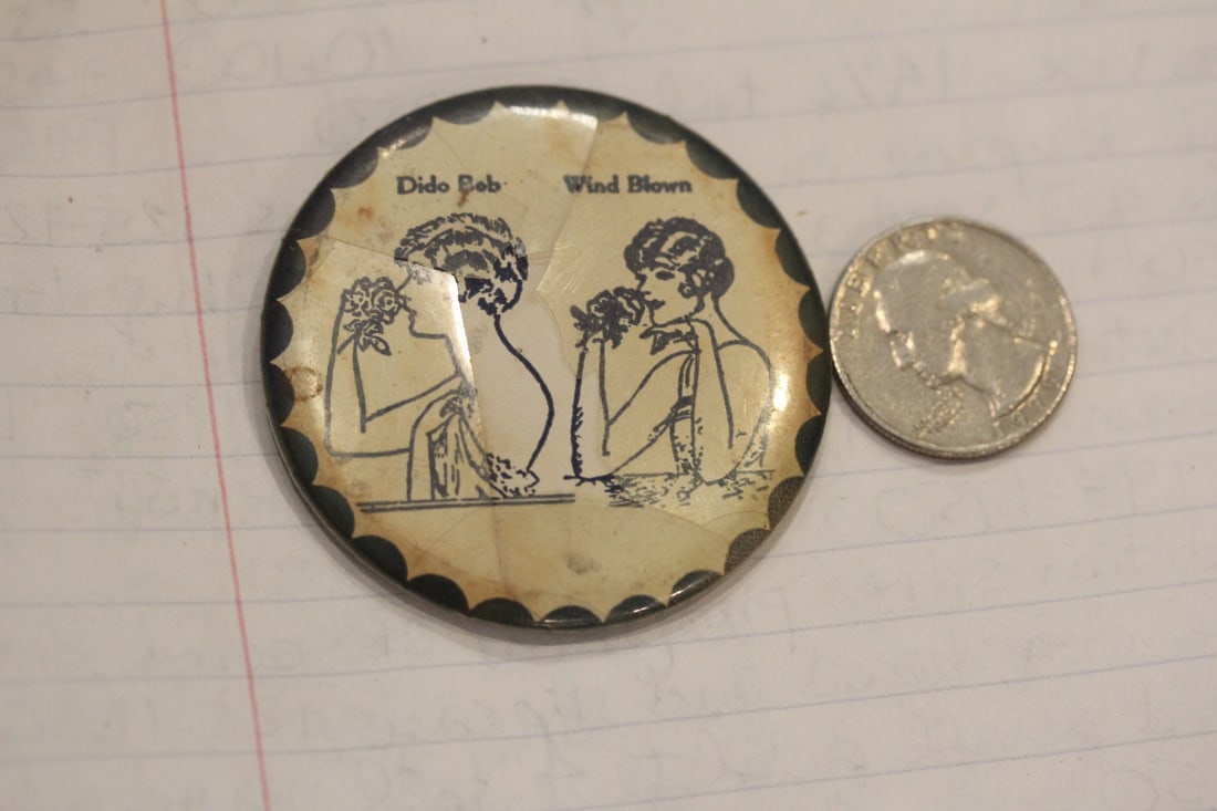 Vintage Risque Celluloid Mirror - 3