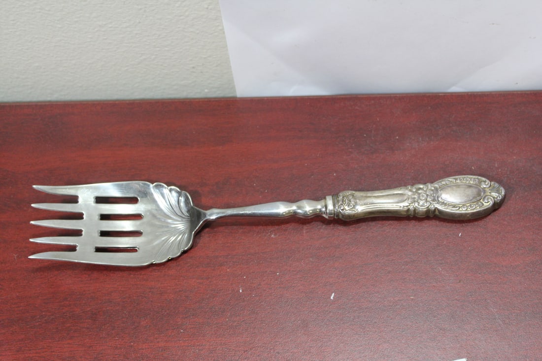 A Large Sterling Handle Fork: 11 1/4" long