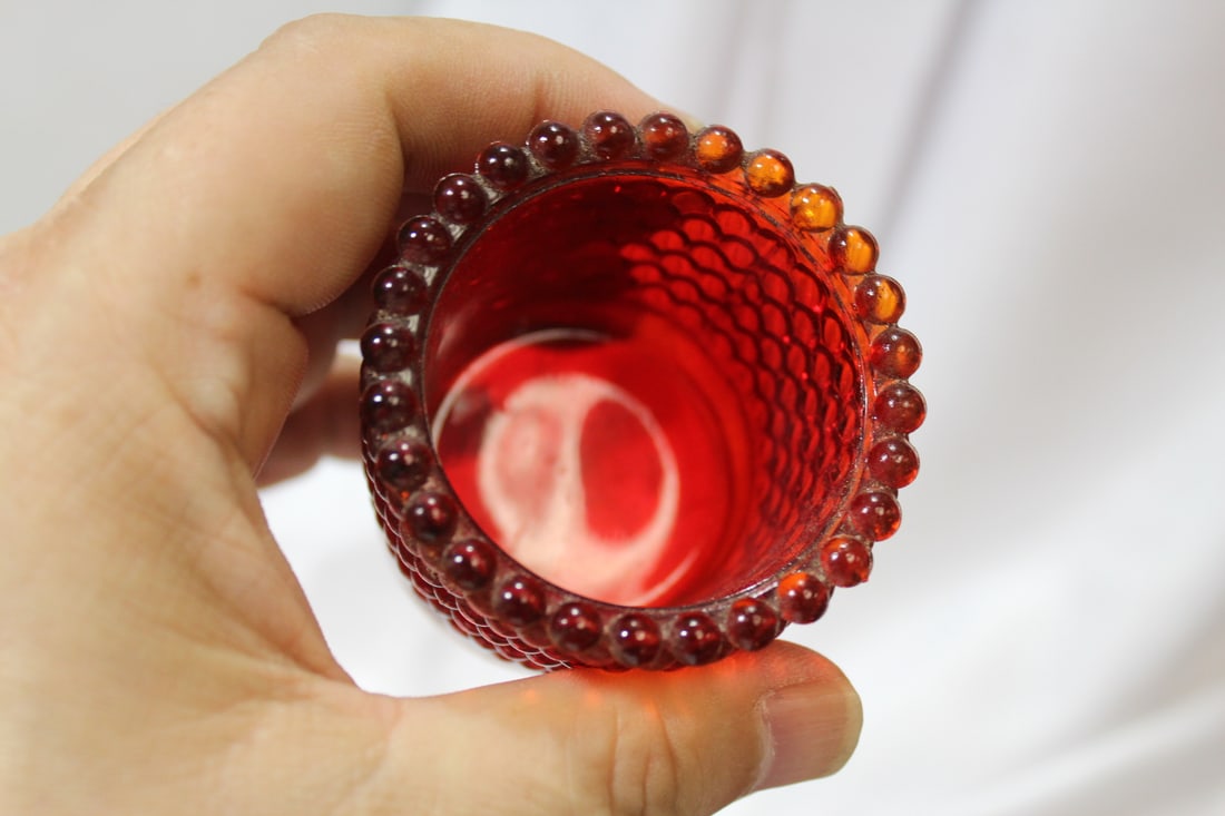A Ruby Red Glass Cup - 4