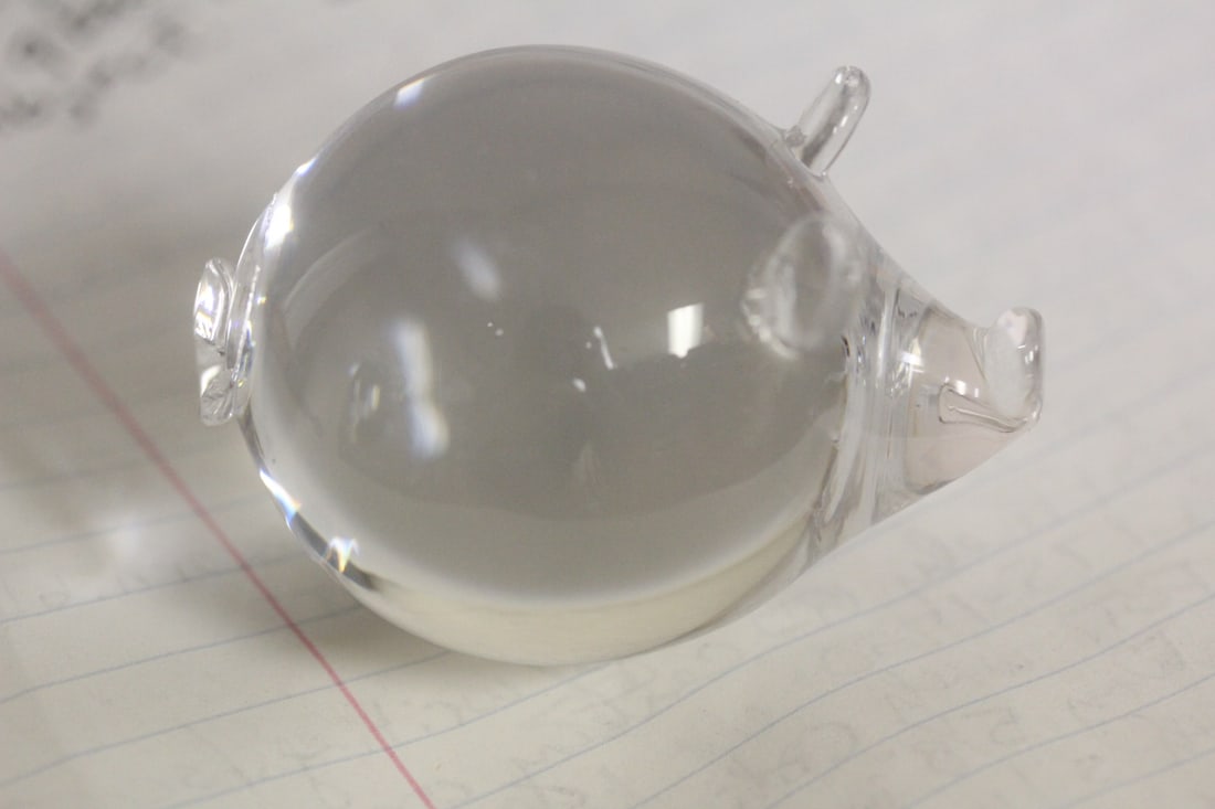 Kosta Boda Art Glass Pig: Small Size - 2 1/2" in diameter - signed