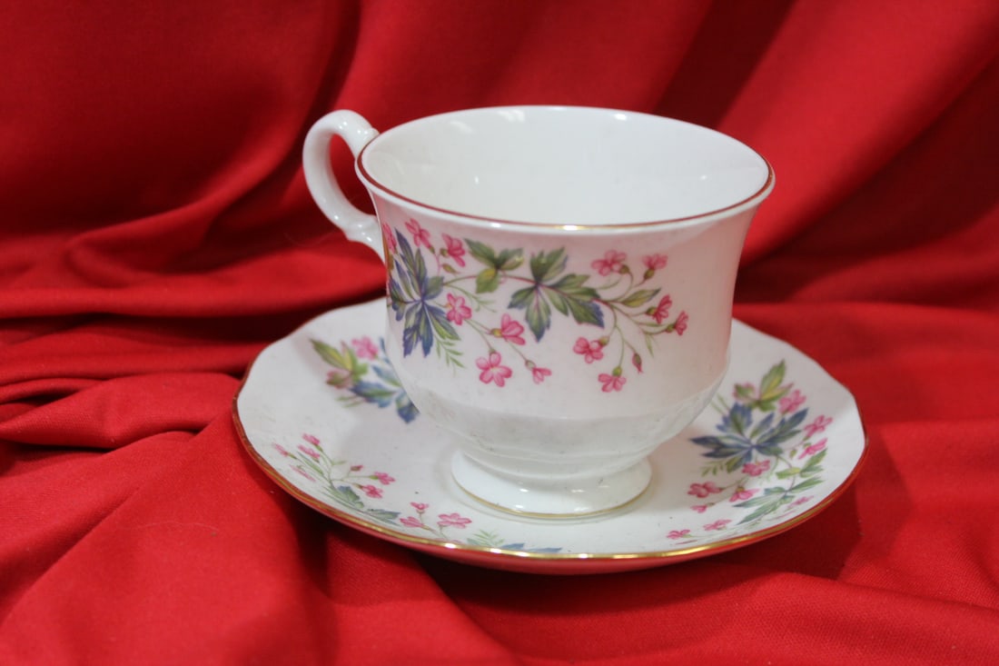 A Queen Ann Cup and Saucer: cup= 3" tall