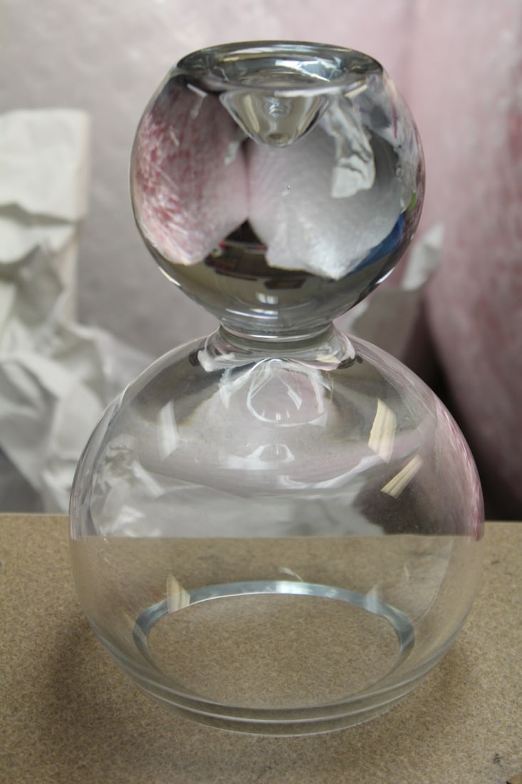 Glass or Crystal Bowl: or candle holder - 8 1/2" tall