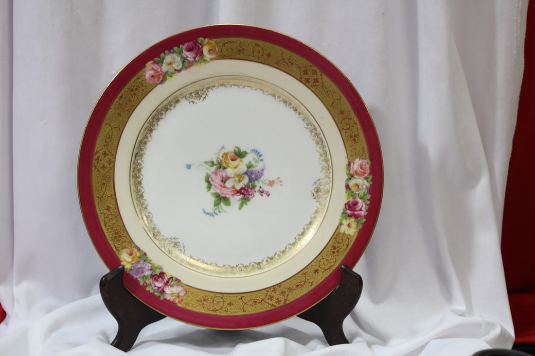 A Charles Ahrenfeldt Richard Briggs Boston Plate: antique - most likely a Limoges company - rare - 9 1/2" in diameter