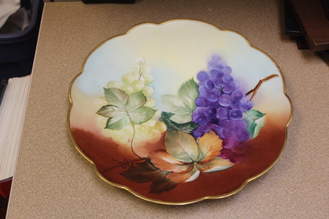 Limoges Hand Painted Platter: 12 3/4" in diameter