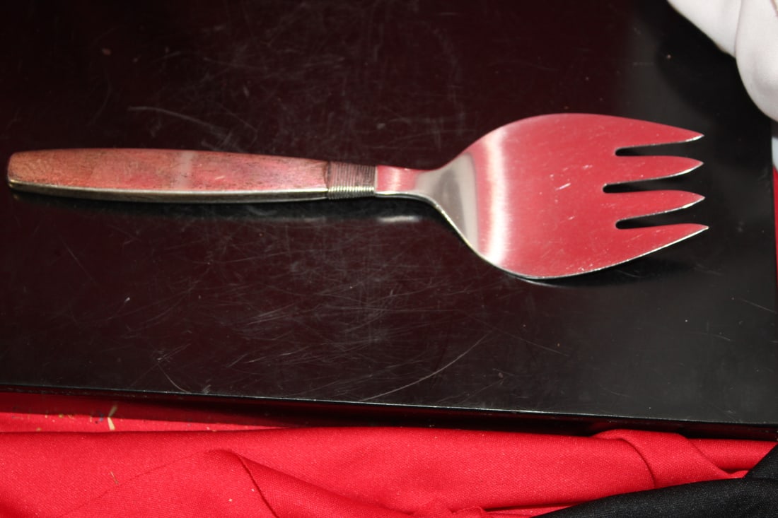 A Marked Sterling Handle Fork: marked: Hingleberg - Denmark - 8 3/4" long