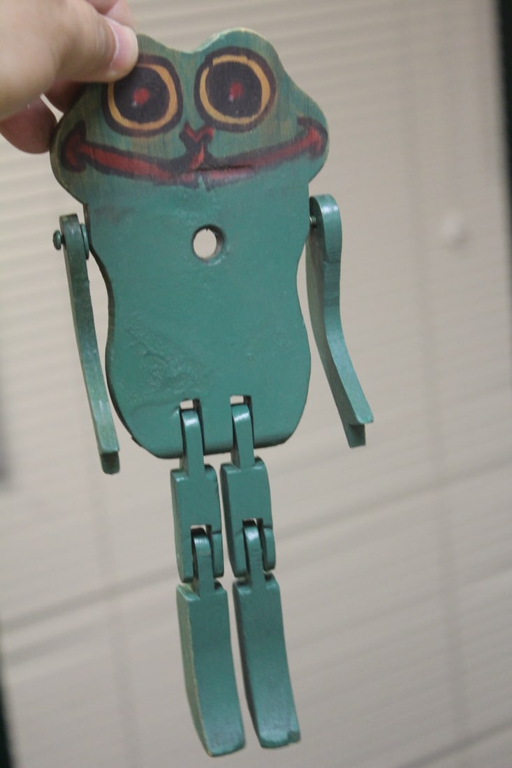 Articulated Wooden Frog: 9" long
