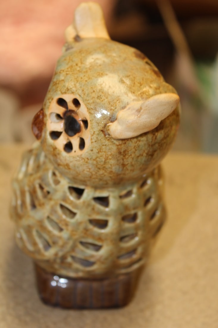 Ceramic Owl Lamp/Light - 2