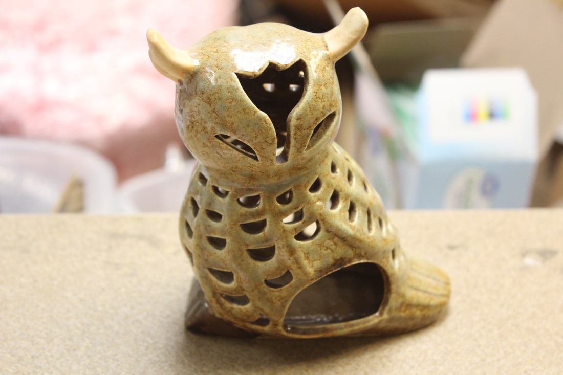 Ceramic Owl Lamp/Light - 3