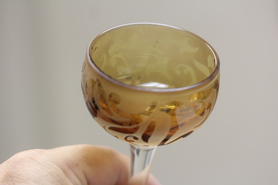 Unsigned Michael Weems Etched Goblet - 4