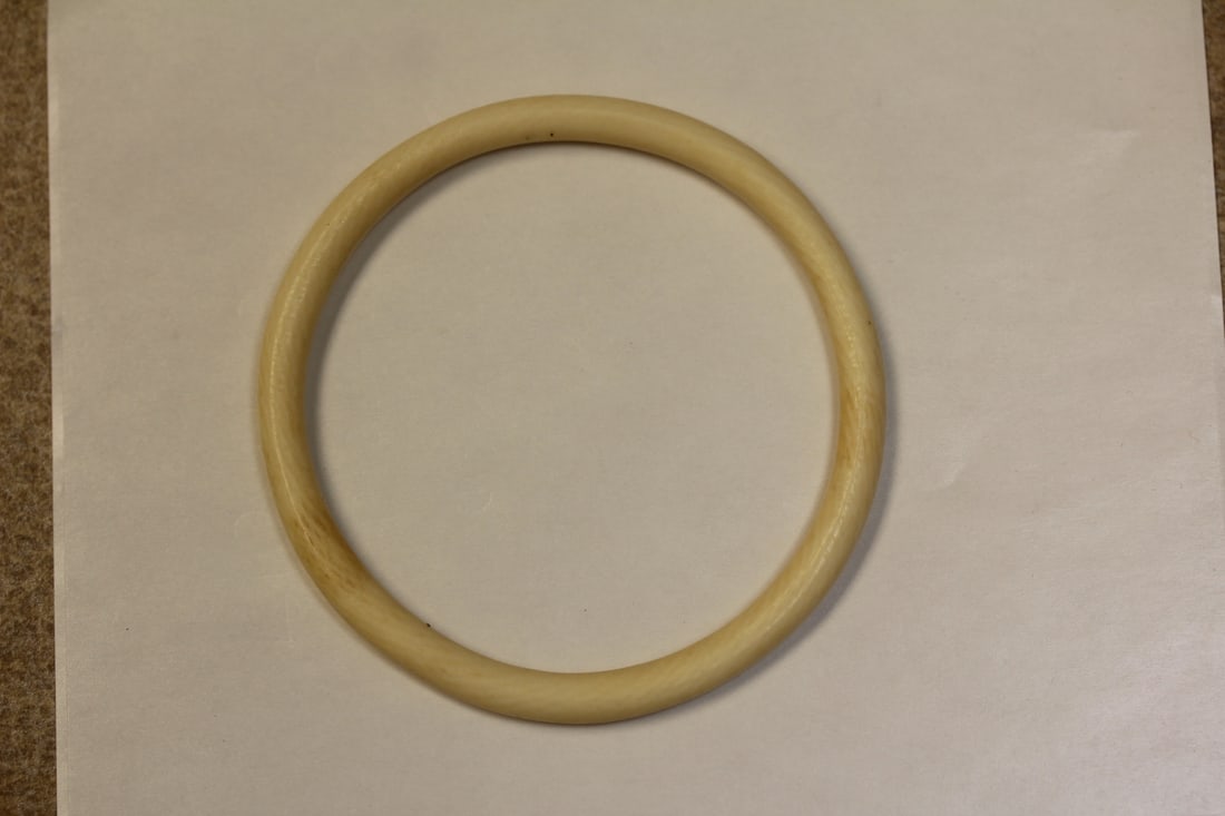Antique Bone Carved Bangle Bracelet: inside diameter= 2 1/4"