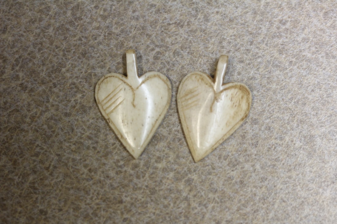 Pair of Some Sort of Marine Tooth or Bone Pendant: as shown