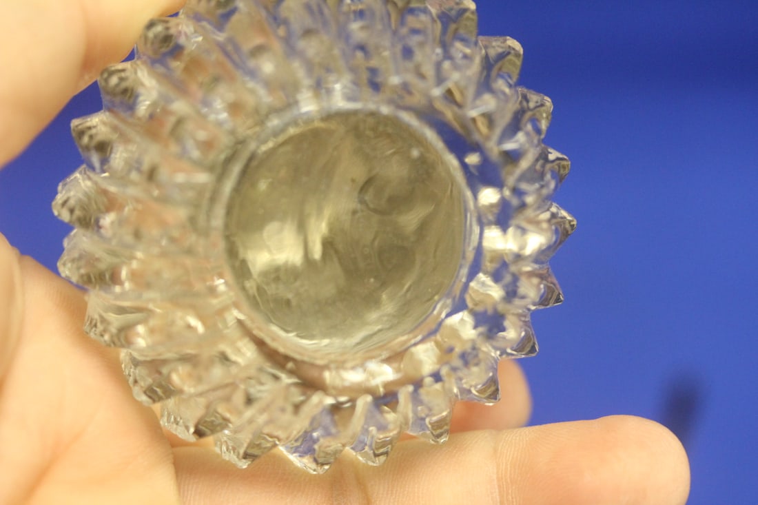 Sterling Top Cut Glass Container - 4