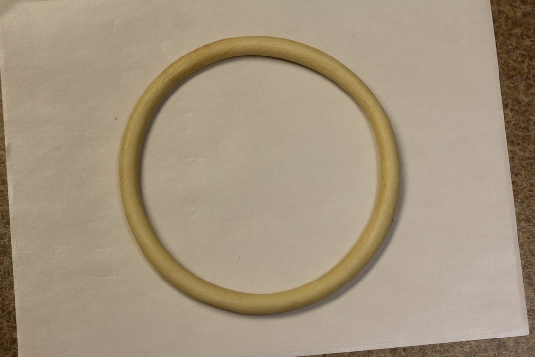 Antique Bone Carved Bangle Bracelet: inside diameter= 2 1/4"