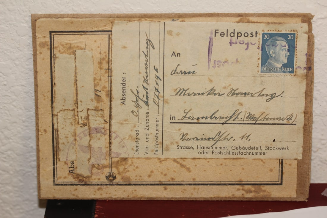 WWII German Post Card: paste on a card board - possibly something to do with military