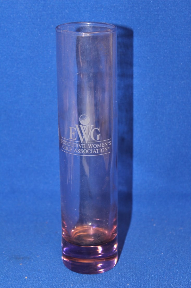 An EWG Cylinder Glass Vase: 7 1/2" tall